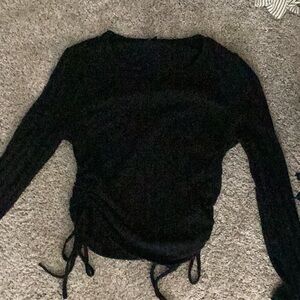 SHEIN Ribbed Long Sleeve Tie-side